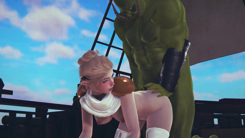 Waifu club 3D: Грубый орк трахает симпатичную эльфу в задницу