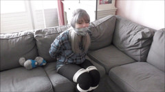 Restricting Ropes: Luna Grey - 보모 바운드와 테이프 재갈