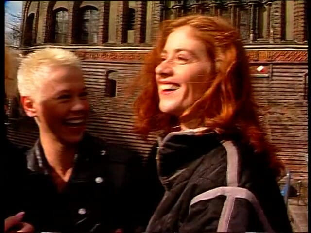 Lucky Cooch: Pretty girls giving an outdoor interview
