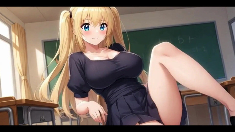 HotKitty20: Studentă blondă excitată: fustă scurtă, joc cu țâțe și masturbare cu pizdă...