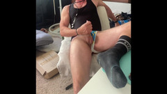 JockDad87: Horny Dilf Jockdad87 Edges His Cock in a Jockstrap