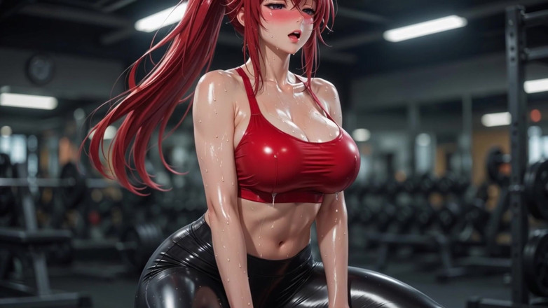 Ianimedia: Kompilace Ia Rias Gremory Gym, trénink Smyslný pot, lesklé tělo