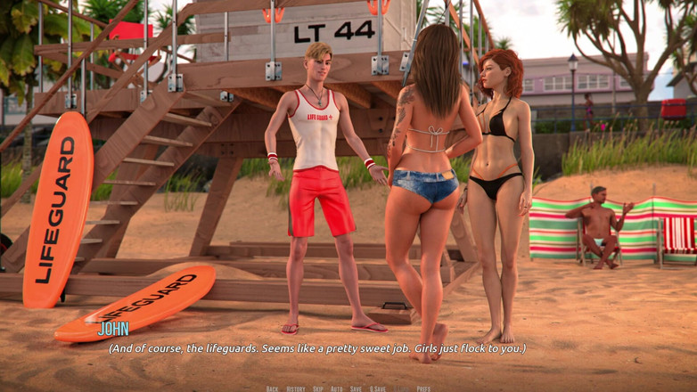3D Cartoon Porn: Domino Beach 1 - John Menyelamatkan Nyawa Seorang Lelaki Di Pantai Selepas...
