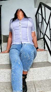 Crotchless Shiny Jeans JOI. Dildo Ride, Pee Play and Soaked Denim