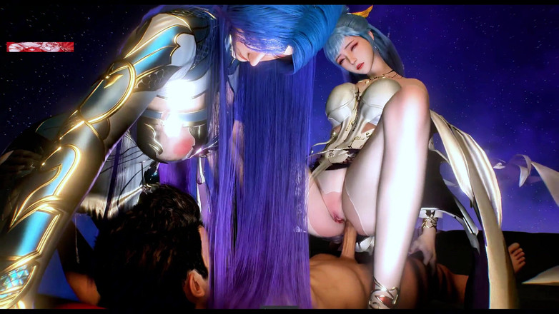 X Hentai: Threesome dewi yang tertangkap gerak - hentai animasi 3D