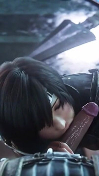Yuffie Mengongkek Songsang Askar (Animasi Final Fantasy 7 Remake)