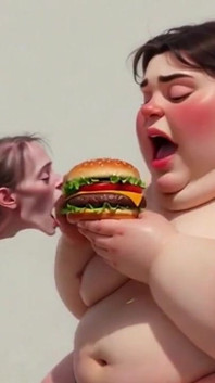 Intense Feeding Session - SSBBW Humiliates and Fattens Thin Girl