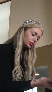 French Princess Slapping & Spitting Mirror Humiliation!