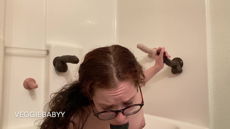 Veggiebabyy: Pigtails Messy Shower Blowbang Facial