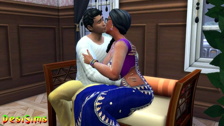 Desi Sims: Engelsk version - Desi mallu saree moster otrogen med en pojke -...