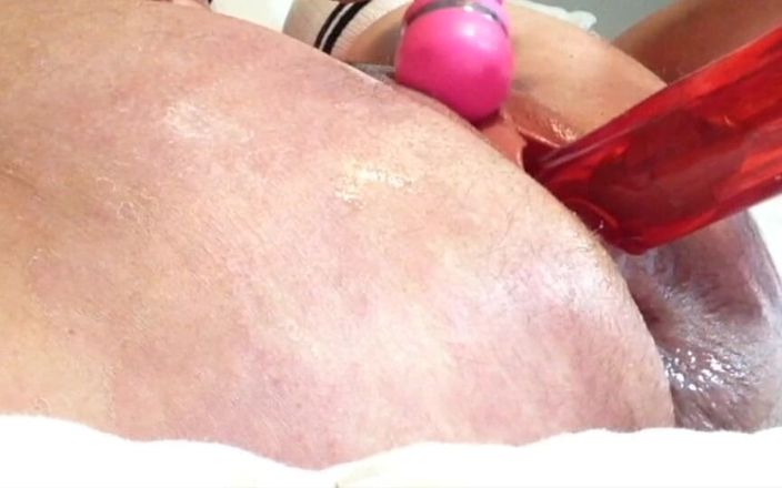 Squirting Senior: Closeup Big Dildo Show with Anal Fuck Creampie MILF and...