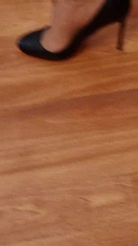 Walking Practice Before Cum in My New Black Pumps