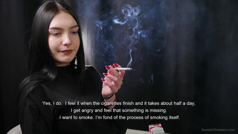 Russian Smokers: Young Brunette Smoker Interview - Calm Voice, Deep Inhales, Honest Addiction...