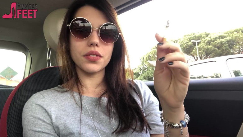 Smokin Fetish: Petra smoking in car