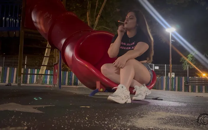 Your fantasy studio: Alone in the Park at Midnight Smoking