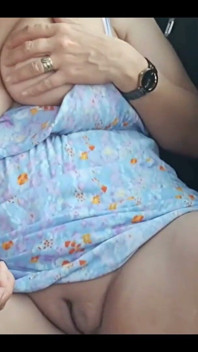 Slut Wife Flashes Big Tits to Uber Driver in Car. He Finger Fucks Her Pussy and Plays with Her Boobs.