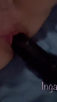 Tight Teen Fucks Herself with a Huge Black Dildo