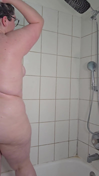 Tjock BBW Striptease &tvålig dusch retas