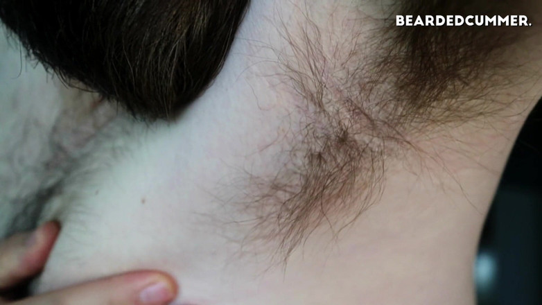 Beardedcummer: Hairy pits, chest, beard and nipple play