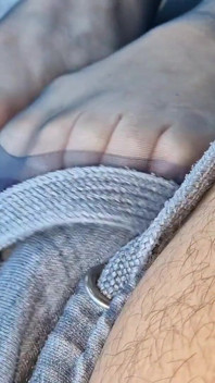 Abgemolken Im Auto Mit Jeans Und Nylons