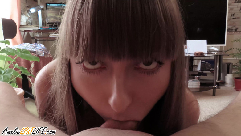 Amelie Dubon: Awek menghisap abang tiri zakar dan creampie mulut selepas gagal...