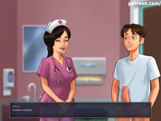 Cartoon Universal: Summertime saga part 135 - slutty nurse jerk my cock (Czech sub)