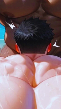 해변에서 후장을 주고 싶어하는 큰 엉덩이 보디빌더 친구들! 아니메