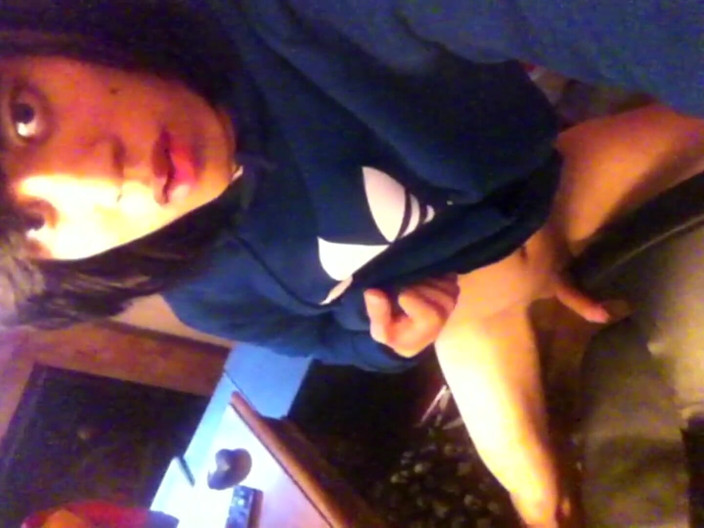Jon Arteen: Teen Twink (18+) with Cute Face, Emo Haircut, Wearing Blue Adidas...