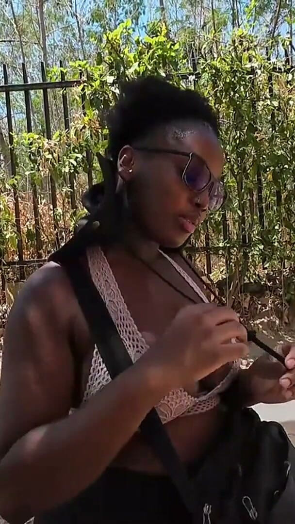Jhodez1: Breaking Her in Ebony Newbie Outdoor Model Audition Nice Ass...