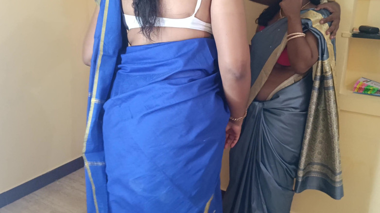 Inba: Housewife and Maid Threesome in Living Room