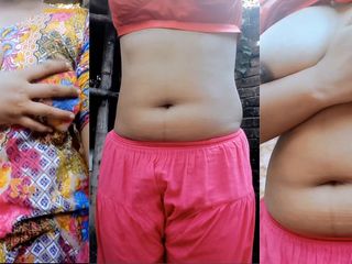 Modern Beauty: Vacker bangladeshisk flicka som visar bröst och fitta medan hon...