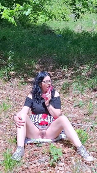 Hot Wife Masturbate with Dildo Outdoors