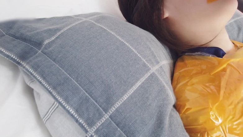 Asian bondage: First-person Perspective Records the Girlfriend Wrapped in Tape From Head...