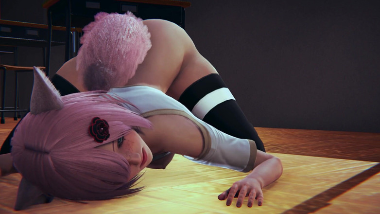 Waifu club 3D: Schöne qual qual neko collegegirl