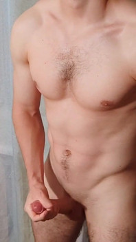 Pumped up Guy Decided to Jerk off After a Hard Day's Work to Relax - Alexhuff