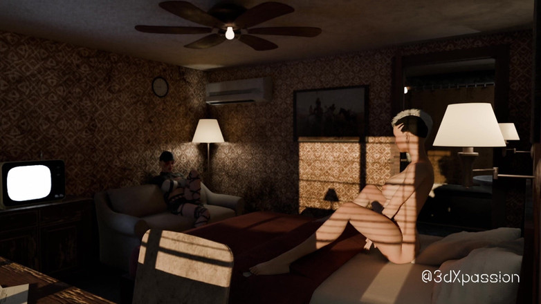 3dxpassion-transgender: Futa Hunter Taryn me traiu até um motel no deserto...