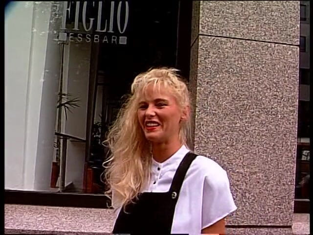 Lucky Cooch: Cute blond in front of camera