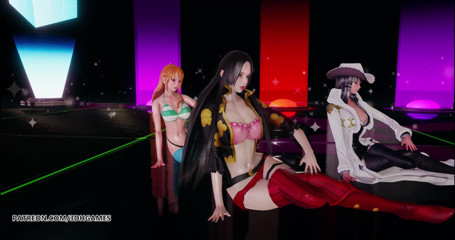 3D-Hentai Games: Dzień dziewczyny - Oczekiwania striptiz Boa Hancock, Nami, Nico Robin, jednoczęściowy...
