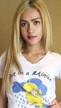 Ladyboystar - Thin Blonde Ladyboy Looks Perfect in Her Red Underwear
