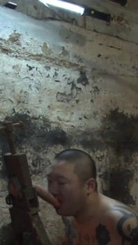 The rubber cock blown hard