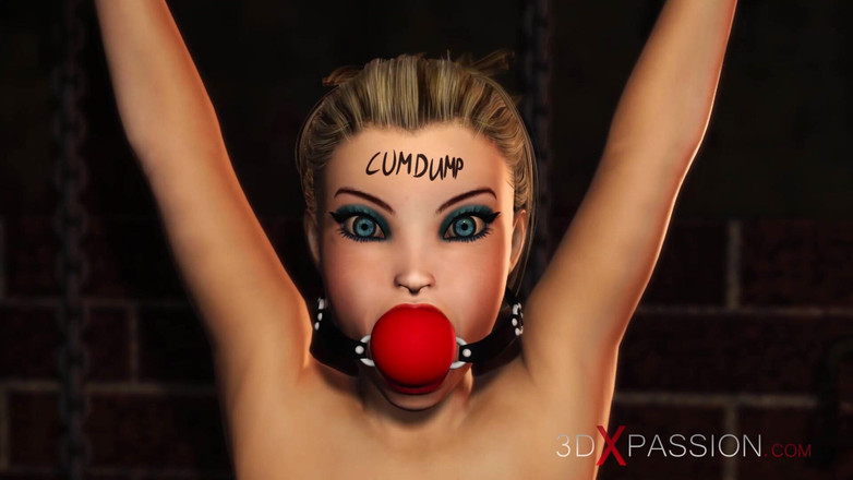 3dxpassion: Sexy Ball Roubed blondýnka má anální sex s velkým černým pérem...