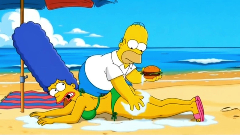 Octopussy Lovers Club: Plážová děvka 2: Kundička plná spermatu. Karikatura Simрsons Parodie.