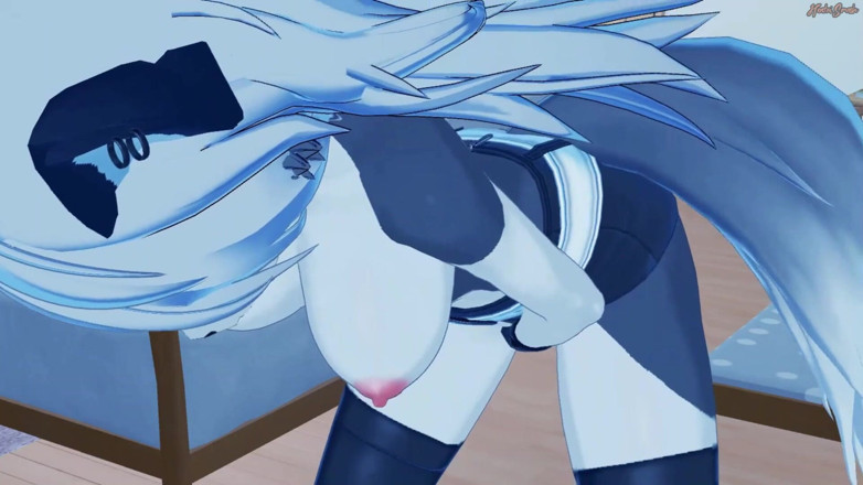Hentai Smash: Loona se masturbează în sufragerie - șeful Helluva Hentai.