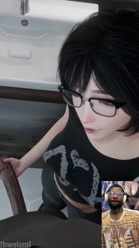 Super Cute Ass Goth Girl Jerks off a BBC