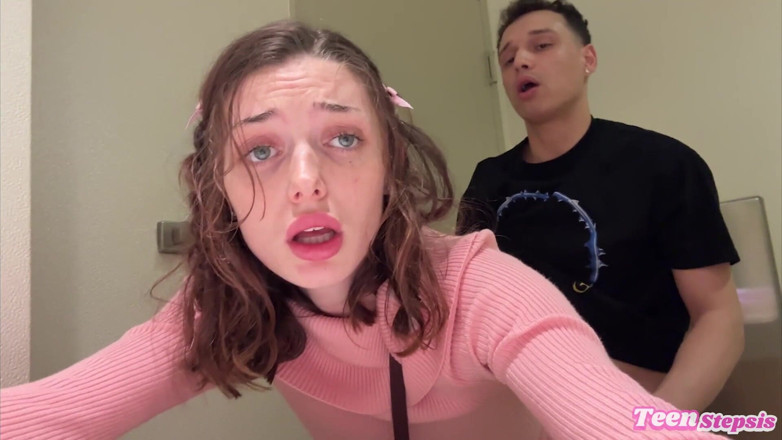 Teen StepSis: Daisy Love Fucking in a Mall Bathroom