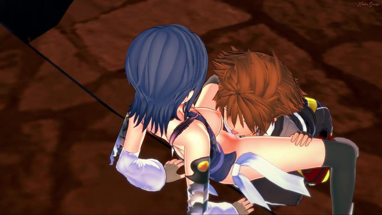Hentai Smash: Aqua gives Sora a blowjob before getting fucked doggystyle, lets...
