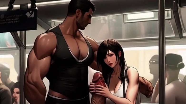 Spicy Toons: Tifa potká nový penis ve vlaku