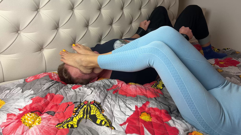 Mean Asian Wife: Foot Domination Bondage Tied to Smell Feet