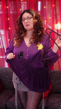 See-through Magic - Curves in Motion - Purple Mesh Mini Dress