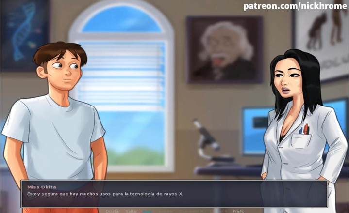 Cartoon Universal: Summertime saga part 156 - Asian teacher check my big cock ( Spanish...